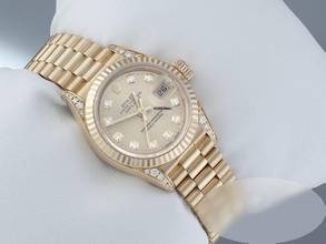 Thumbnail von Rolex Lady-Datejust Gelbgold 750 69238 1996 Diamanten Brillanten Automatik 18kt Yellow Gold President-band Chronometer Oyster