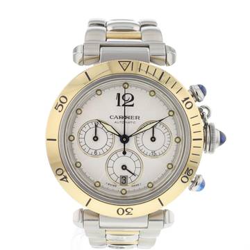  Cartier Pasha Chrono Steel Gold Automatic 