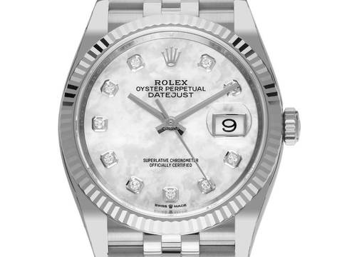  Rolex Datejust 36 Perlmutt Diamanten Ref.126234 2025 Full Set Ungetragen Datejust Perlmutt Diamanten 