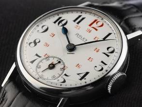 Thumbnail von Rolex Trench Watch WW1 Red 12, 1915, original box, original vintage, unpolished, Trench Watch WW1 Red 12
