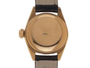 Thumbnail von Rolex Oyster Perpetual Bubble Back Ref.4486 1958 original Box sehr gut Vintage Oyster Perpetual Bubble Back Lady 18kt Gelbgold
