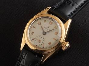Thumbnail von Rolex Oyster Perpetual Bubble Back Ref.4486 1958 original Box sehr gut Vintage Oyster Perpetual Bubble Back Lady 18kt Gelbgold