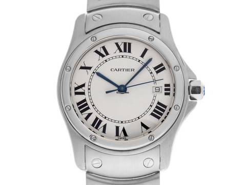  Cartier Santos Ronde MM Ref.15611 2000 Box&Beschreibung sehr gut Vintage Santos Ronde MM Medium Modell 