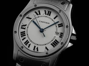 Thumbnail von Cartier Santos Ronde MM Ref.15611 2000 Box&Beschreibung sehr gut Vintage Santos Ronde MM Medium Modell