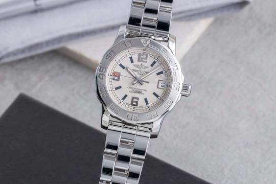  Breitling Colt 33 Lady Silver Dial Edelstahl Quarz Damenuhr Ref. A77387 B&P 2012 