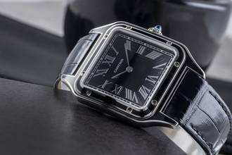 Thumbnail von Cartier Santos Dumont Black Lacquer Manual Wind Men's Watch Ref. WSSA0046 B&P 2024