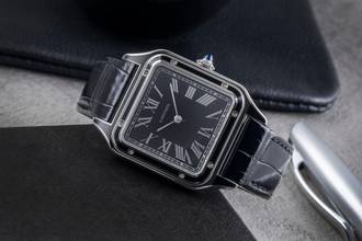 Thumbnail von Cartier Santos Dumont Black Lacquer Manual Wind Men's Watch Ref. WSSA0046 B&P 2024