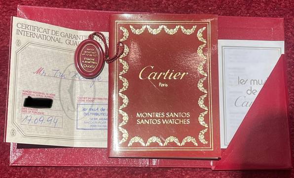  Cartier Santos Ronde Stahl/Gold 30mm with Papers year:1994 Top Condition 