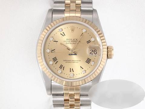  Rolex Datejust Medium Stahl Gelbgold 750 Diamanten Automatik Gold Stahl Stainless Steel 18kt Yellow Gold Jubilé-band Chronometer Oyster 