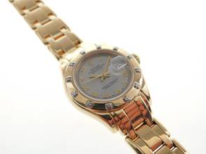 Thumbnail von Rolex Lady-Datejust Pearlmaster mit original Brillant Lünette im Top Zustand sehr guter Zustand 29 mm Damenuhr