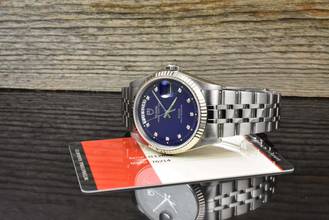 Thumbnail von Tudor Prince Date 76214 RARE Blue Diamond Dial Automatic Full Set 2016