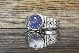 Thumbnail von Tudor Prince Date 76214 RARE Blue Diamond Dial Automatic Full Set 2016