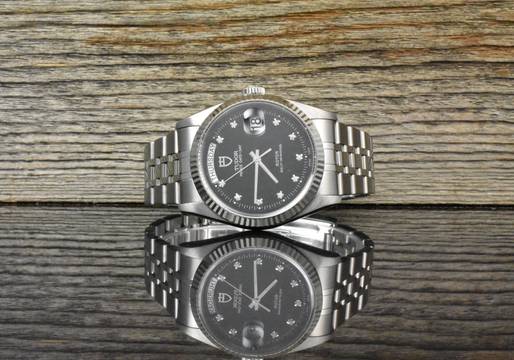 Tudor Prince Date 76214 MINT Black Diamond Dial Automatic B&P 2017 