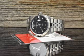 Thumbnail von Tudor Prince Date 76214 MINT Black Diamond Dial Automatic B&P 2017