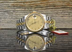  Tudor Prince Date Day 76213 NOS VINTAGE Gold Linen Dial - Full Set 2003 