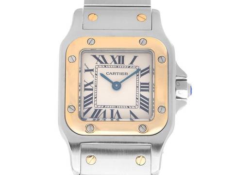  Cartier Santos Galbée Lady PM kleines Modell Ref.1057930 Bj.1991 Full Set sehr gut Vintage Santos Galbee Lady PM kleines Modell 