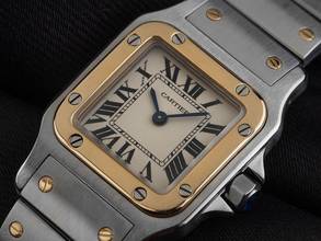 Thumbnail von Cartier Santos Galbée Lady PM kleines Modell Ref.1057930 Bj.1991 Full Set sehr gut Vintage Santos Galbee Lady PM kleines Modell