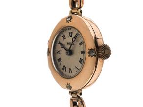 Thumbnail von Rolex Art Deco 1920 original box, original vintage, unpolished Art Deco cocktail watch, 9kt rose gold, diamonds, folding lid
