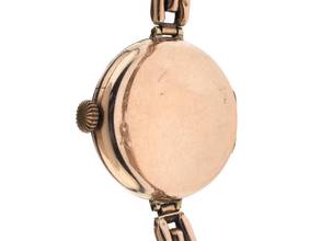 Thumbnail von Rolex Art Deco 1920 original box, original vintage, unpolished Art Deco cocktail watch, 9kt rose gold, diamonds, folding lid