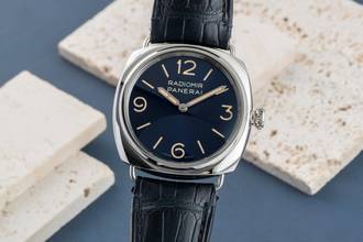 Thumbnail von Panerai Radiomir Officine 45 Blue Dial Steel Hand-Wound Men's Watch PAM01383 B&P 2024
