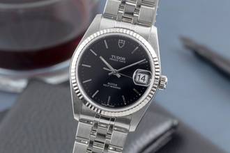 Tudor Prince Date Steel/White Gold Automatic Medium Size Ref. 74034