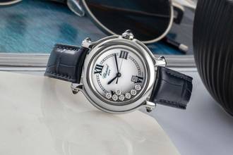 Thumbnail von Chopard Happy Diamonds Stahl Quarz Diamonds Damenuhr Ref. 8236 Klassiker