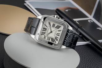 Thumbnail von Cartier Santos 100 XL Steel Automatic Men's Watch Ref. W20073X8 2656