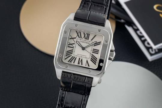  Cartier Santos 100 XL Stahl Automatik Herrenuhr Ref. W20073X8 2656 