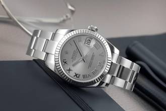 Thumbnail von Rolex Datejust 31 Silver Dial Stahl Weissgold Automatik Damenuhr Ref 178274 B&P