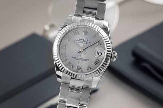  Rolex Datejust 31 Silver Dial Stahl Weissgold Automatik Damenuhr Ref 178274 B&P 