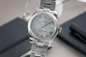 Rolex Datejust 31 Silver Dial Steel White Gold Automatic Ladies' Watch Ref 178274 B&P