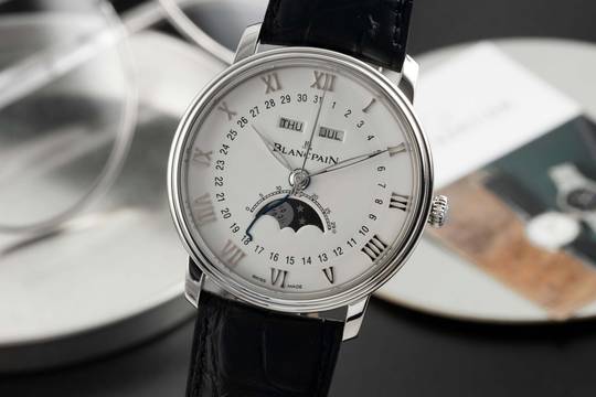  Blancpain Villeret Quantième Complet Mondphase Herrenuhr Ref 6654-1127-55B Papiere 2014 
