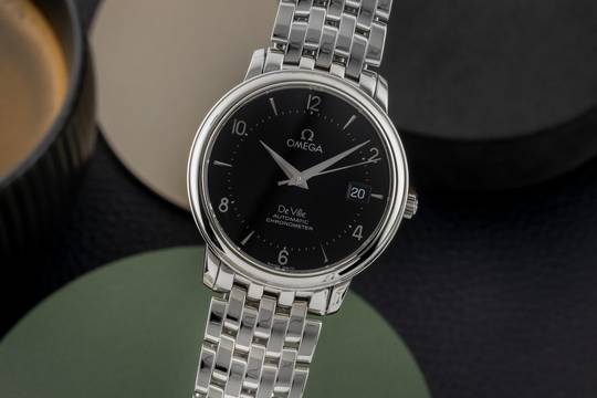  Omega De Ville Edelstahl Black Dial Automatik Edelstahl Ref. 4500.50.00 168.1055 