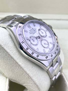  Rolex Daytona Steel like NEW Box+Papers y.2014 Long clasp White APH Dial Chromalight 