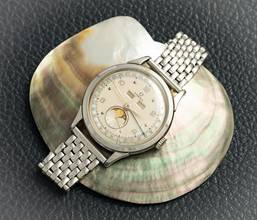Thumbnail von Omega RARE OVERSIZE 37MM COSMIC MOONPHASE IN STEEL #2486 VINTAGE