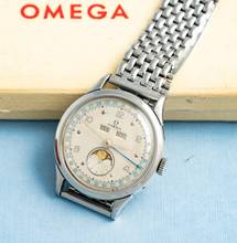 Thumbnail von Omega RARE OVERSIZE 37MM COSMIC MOONPHASE IN STEEL #2486 VINTAGE