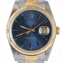 Thumbnail von Rolex Datejust 36 16233 Soleil blue dial Full Set TOP Condition