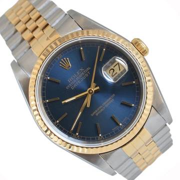  Rolex Datejust 36 16233 Soleil blue dial Full Set TOP Condition 