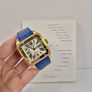  Cartier Santos 100 Large Ouro 38mm Automático Completo 