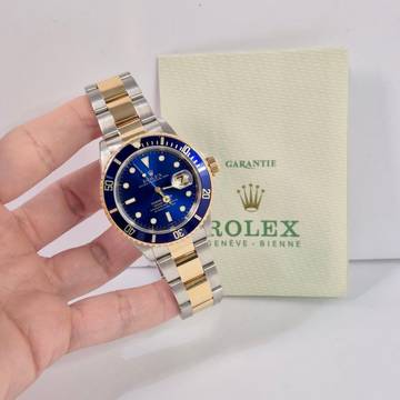  Rolex Submariner Date Ouro & Aço Bluesy Pré-Cerâmica 40mm Automático Completo 