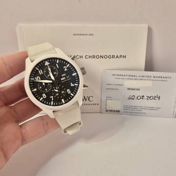  IWC Fliegeruhr Chronograph Top Gun Pilot Chronograph Lake Tahoe Cerâmica 44mm Automático Completo 