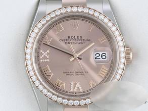 Rolex Datejust 36 126281 RBR 2023 Steel Rose Gold 750 Diamonds Automatic Stainless Steel 18kt Rose Gold Oyster Band Chronometer