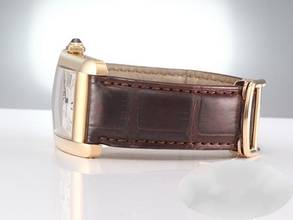 Thumbnail von Cartier Tank Américaine Großes Modell Gelbgold 750 1735 Handaufzug Leder 18kt Yellow Gold