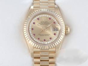 Thumbnail von Rolex Lady-Datejust Gelbgold 750 Diamanten Rubine Automatik Gold Damen President-band Chronometer Oyster