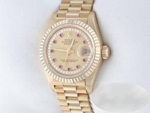 Rolex Lady-Datejust yellow gold 750 diamonds rubies automatic gold ladies