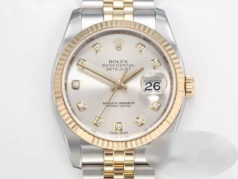  Rolex Datejust 36 36mm 116233 2010 Diamanten Edelstahl Gelbgold 750 Automatik Stainless Steel 18kt Yellow Gold Jubilé-band Chronometer Oyster 