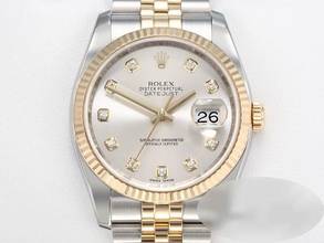 Rolex Datejust 36 36mm 116233 2010 Diamonds Stainless Steel Yellow Gold 750 Automatic Gold