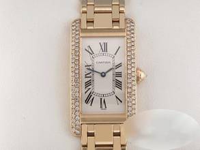 Cartier Tank Américaine Yellow Gold 750 Wb7015k2 Diamonds Brilliants Gold