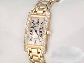 Thumbnail von Cartier Tank Américaine Yellow Gold 750 Wb7015k2 Diamonds Brilliants Gold