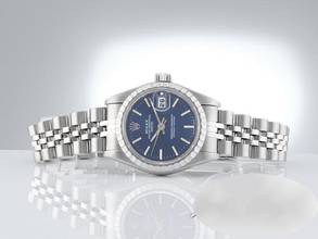 Thumbnail von Rolex Oyster Perpetual Lady Date 26mm 2002 Edelstahl Damen Automatik Stahl Stainless Steel Jubilé-band Chronometer Oyster Blue Dial